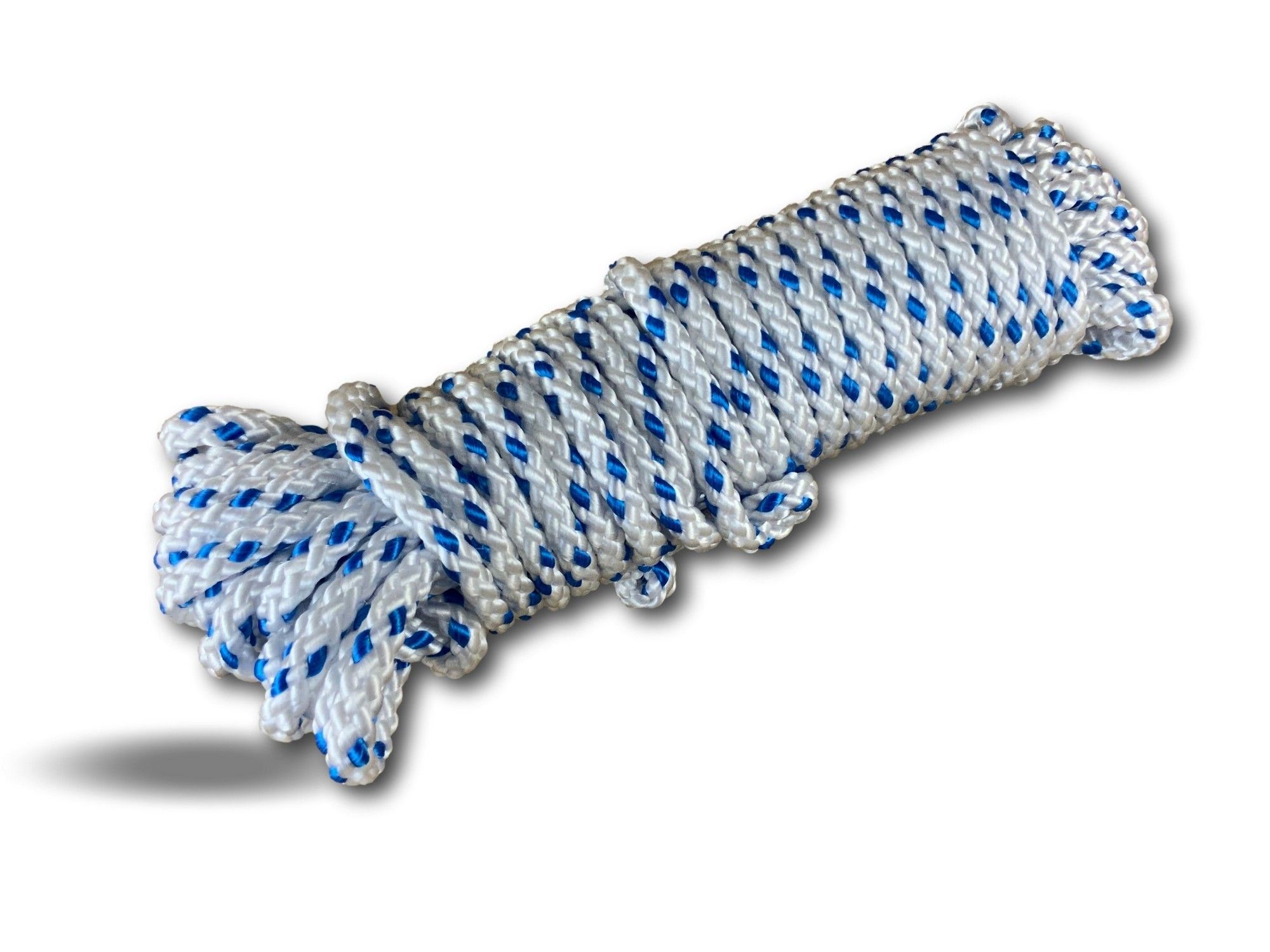 Lot de 4 cordes à manille synthétiques souples bleues de 1,27 cm avec  manchon de protection (rupture maximale de 17,2 kg, poids total de 6,8 kg à  7,5