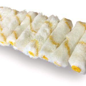 Pack 10 manchons mini rouleaux pattes de lapin laqueur | Velours ou Polyamide 100 mm Rouleaux de peinture
