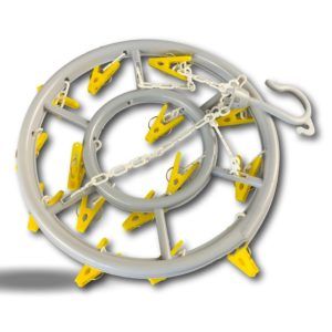 Alternative view of Support pinces à linge rond | Séchoir à suspendre petits vêtements | 16 clips