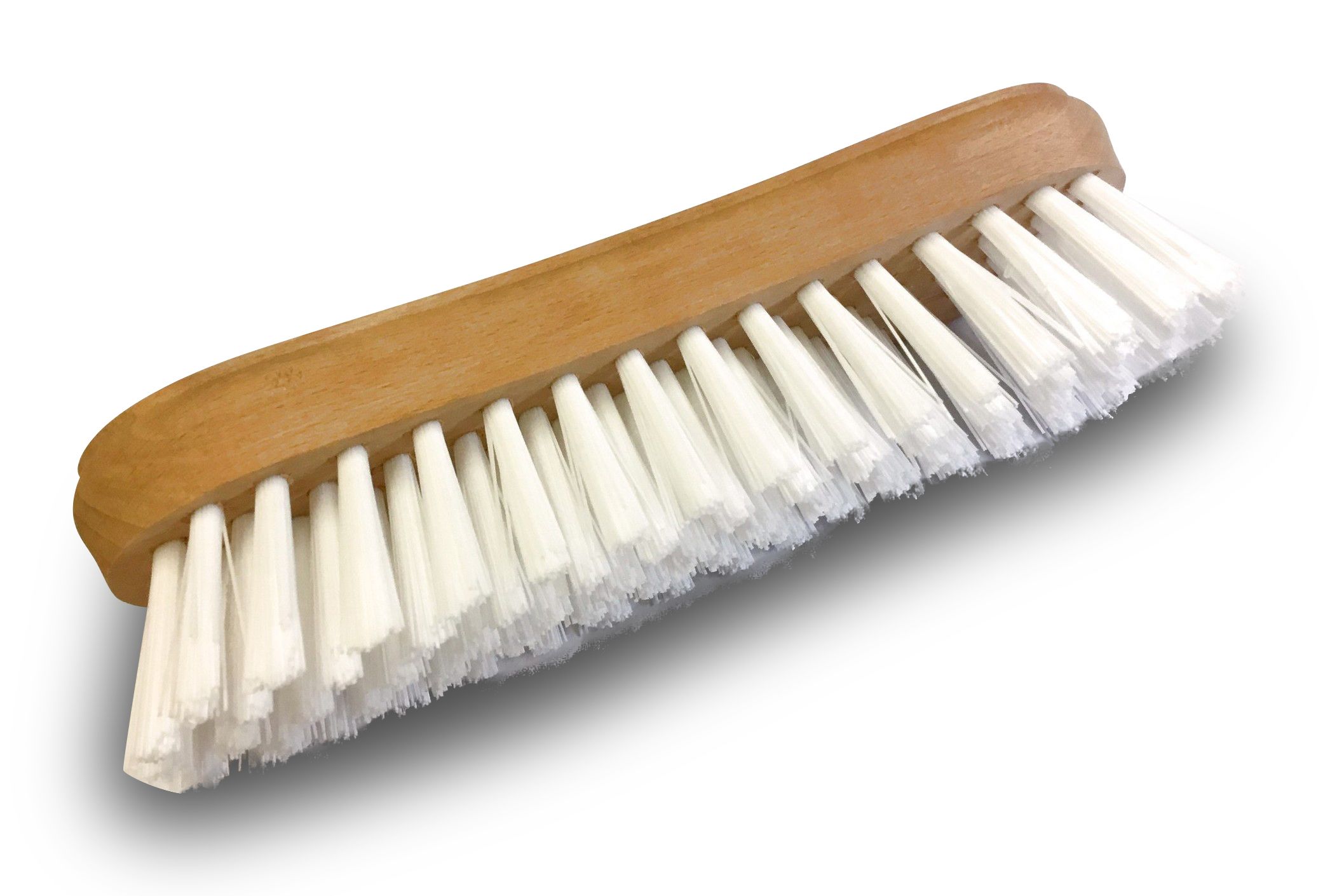 Brosse à récurer robuste avec manche en bois et poils durs naturels, idéale  pour nettoyer les parquets, les planchers et les joints de carrelage