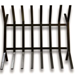 Alternative view of Grille porte bûches moderne acier forgé 8 barreaux | Stockage bois | Support extérieur foyer ouvert