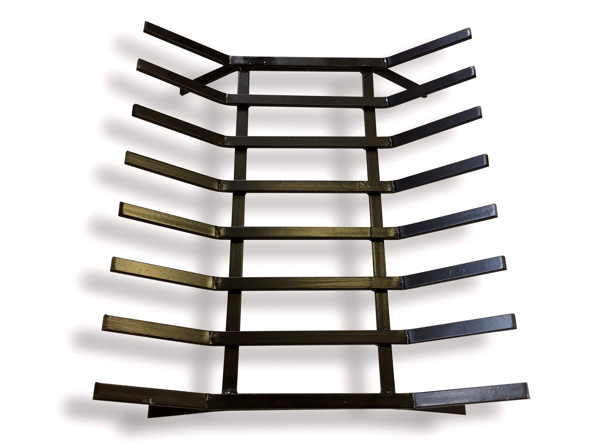 QEM Grille porte bûches en acier forgé 8 barreaux | 40x35x15 cm | Stockage  bois | Support foyers ouverts chenêts