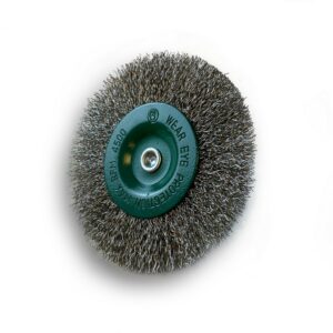 Brosse circulaire métallique sur tige Ø 100 mm | Fil inox dur Brosses rotatives sur tige