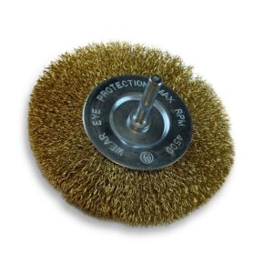 Alternative view of Brosse circulaire métallique sur tige Ø 100 mm | Fil laiton dur