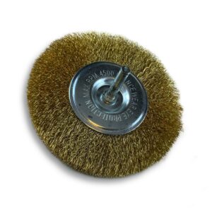 Alternative view of Brosse circulaire métallique sur tige Ø 100 mm | Fil laiton souple