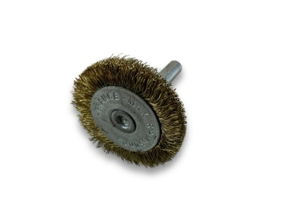 Brosse circulaire métallique sur tige Ø 38 mm | Fil laiton dur Brosses rotatives sur tige