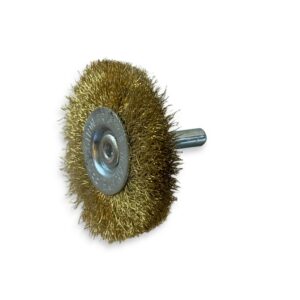 Brosse circulaire métallique sur tige Ø 50 mm | Fil laiton souple Brosses rotatives sur tige