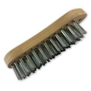 Brosse métallique à main type violon | Fil laiton ou inox rond lisse sur 5 rangs - 5 rangs inox, Quantité x 1