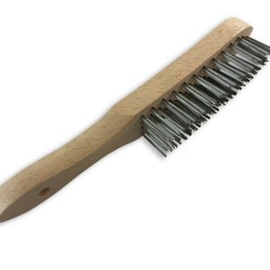 Brosse métallique à main type soudeur | Fil laiton ou inox rond lisse sur 4 rangs - 4 rangs inox, Quantité x 1