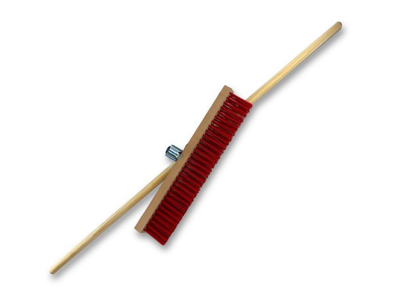 Balais rateau cantonnier 60 cm | PVC rouge | Douille plastique Ø 27 mm