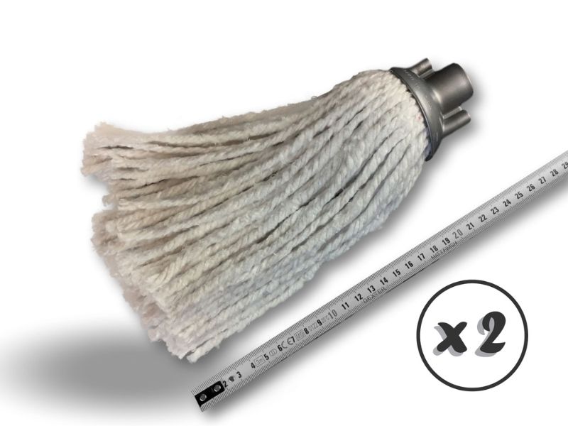 2 têtes serpillères à franges de rechange pour balais espagnols | Tête universelle à visser – Image 2