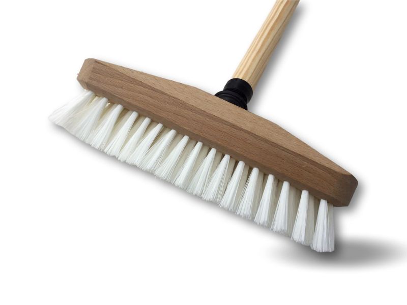 Balai brosse lave-pont synthétique - Monture bois - Douille vissante plastique – Image 3