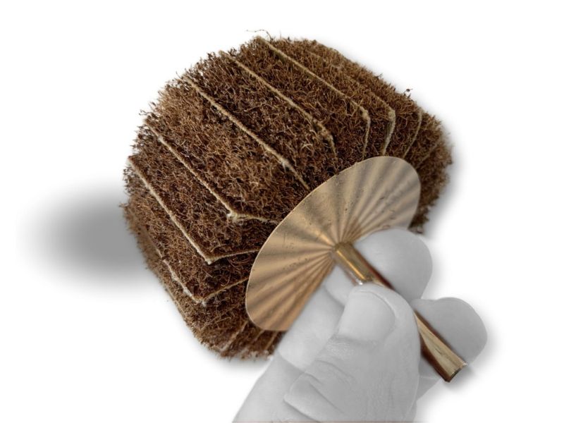 Roue abrasive de polissage satinage sur tige | Lamelles tissu abrasif et mousse abrasive – Image 3