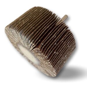 Alternative view of Roue abrasive de polissage satinage sur tige | Lamelles toile tissu abrasif au corindon