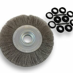 Brosse circulaire métallique avec alésage pour touret | Fil INOX souple ou dur