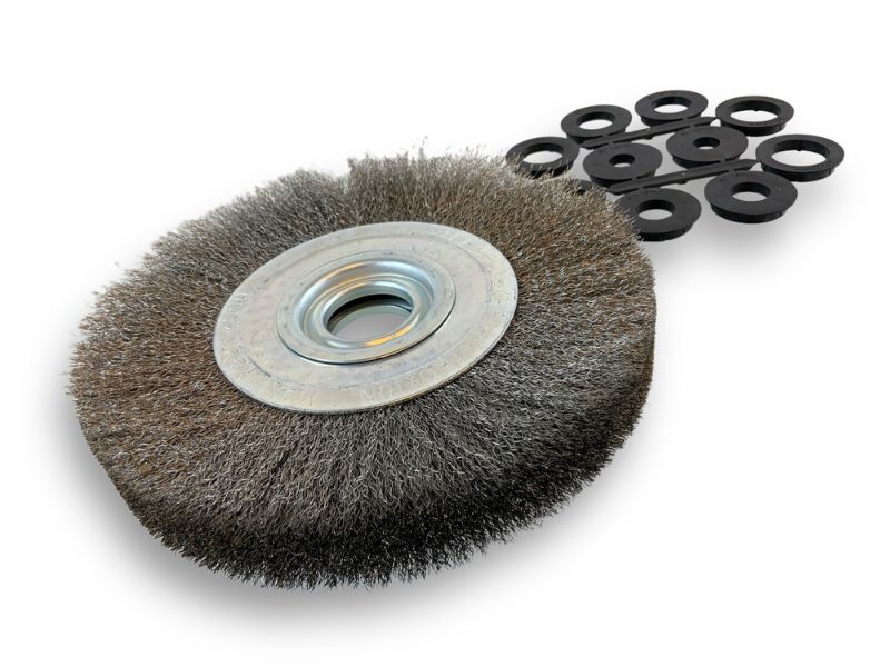Brosse circulaire métallique avec alésage pour touret | Fil INOX souple ou dur – Image 2