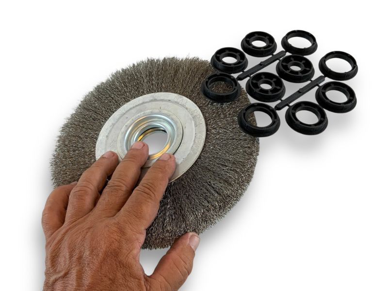 Brosse circulaire métallique avec alésage pour touret | Fil INOX souple ou dur – Image 4