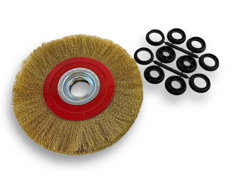 Brosse circulaire métallique avec alésage pour touret | Fil LAITON souple ou dur