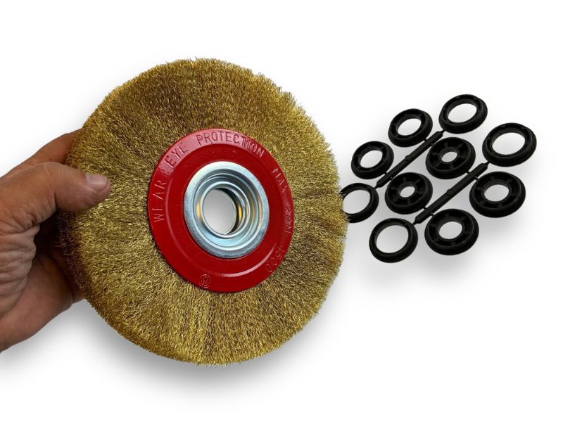 Brosse circulaire métallique avec alésage pour touret | Fil LAITON souple ou dur – Image 3