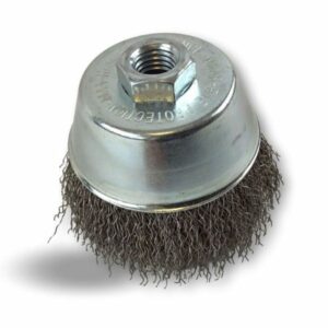 Brosse coupe rotative boisseau meuleuse d'angle | Garnissage Inox ondulé souple ou dur