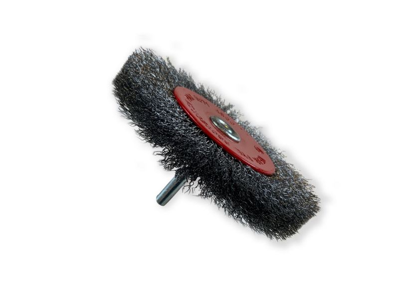 Brosse circulaire métallique sur tige Ø 100 mm | Fil acier souple – Image 3