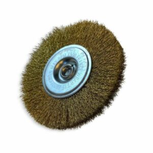 Brosse circulaire métallique sur tige Ø 100 mm | Fil laiton souple