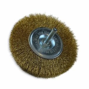 Alternative view of Brosse circulaire métallique sur tige Ø 100 mm | Fil laiton souple