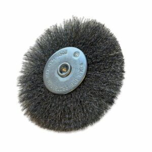 Brosse circulaire métallique sur tige Ø 125 mm | Fil acier souple