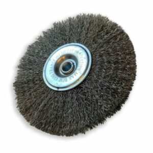 Brosse circulaire métallique sur tige Ø 125 mm | Fil inox souple