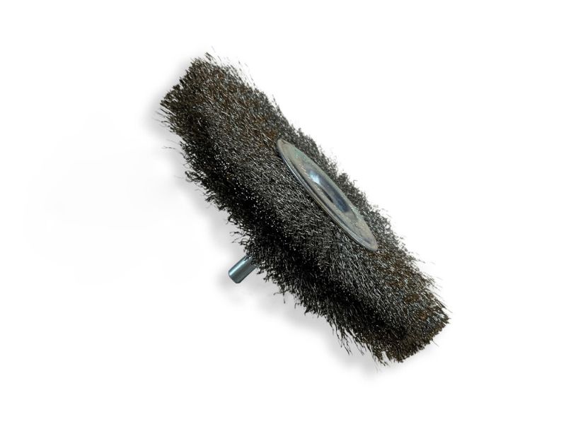 Brosse circulaire métallique sur tige Ø 125 mm | Fil inox souple – Image 3