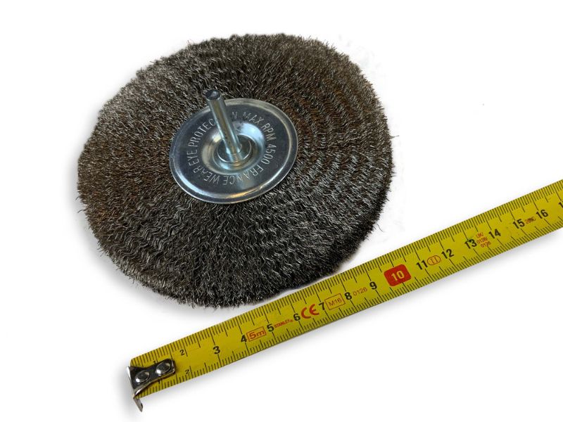 Brosse circulaire métallique sur tige Ø 125 mm | Fil inox souple – Image 6