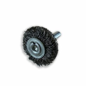 Brosse circulaire métallique sur tige Ø 30 mm | Fil acier dur