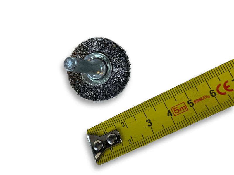 Brosse circulaire métallique sur tige Ø 30 mm | Fil acier souple – Image 5