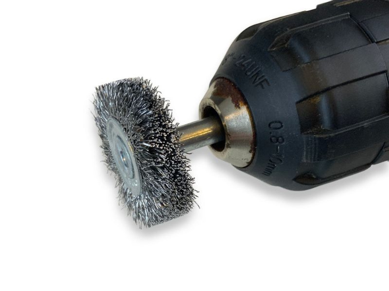 Brosse circulaire métallique sur tige Ø 30 mm | Fil acier souple – Image 6