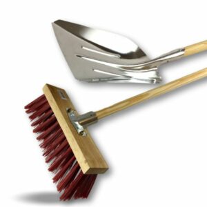 Alternative view of Balai de cantonnier 32 cm manché + Pelle aluminium - PVC rouge