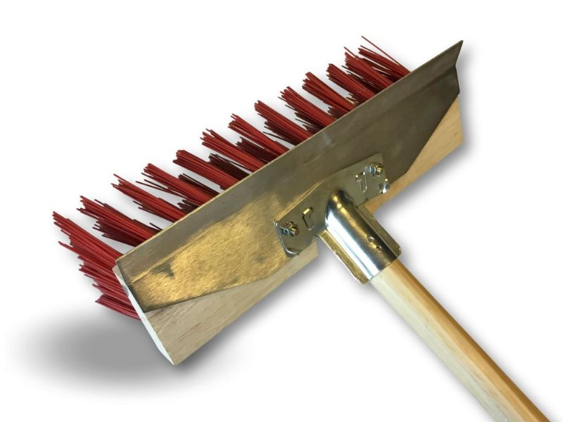 Balai de cantonnier avec racloir métallique + Pelle aluminium - Balai 32 cm - Garnissage PVC rouge – Image 5