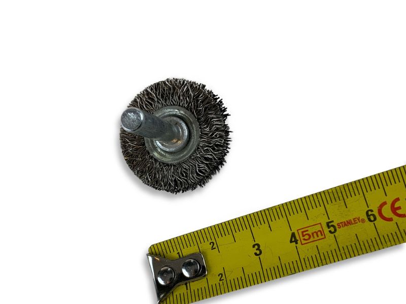 Brosse circulaire métallique sur tige Ø 30 mm | Fil inox dur – Image 6