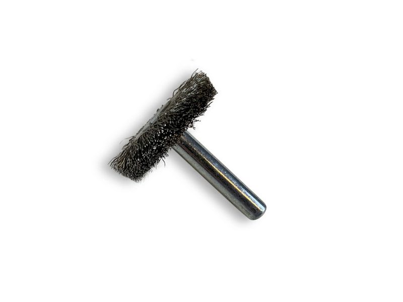 Brosse circulaire métallique sur tige Ø 30 mm | Fil inox souple – Image 3