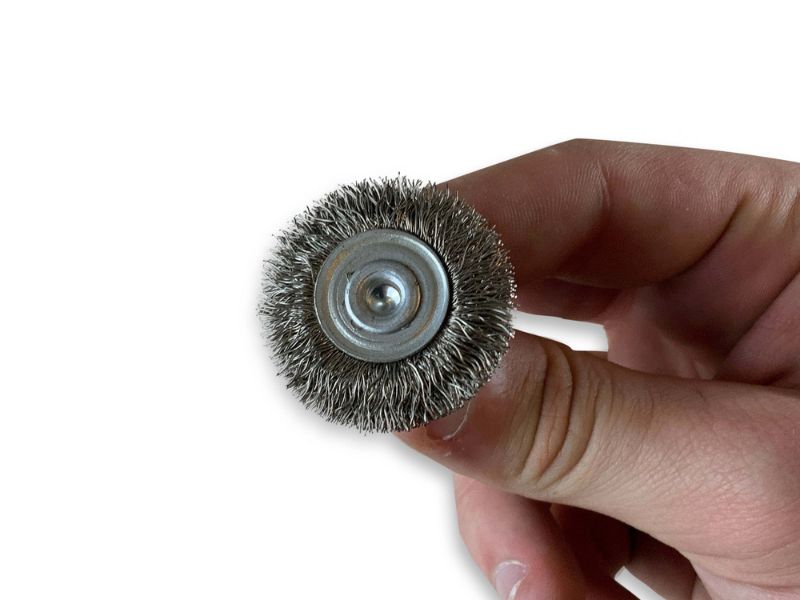 Brosse circulaire métallique sur tige Ø 30 mm | Fil inox souple – Image 4