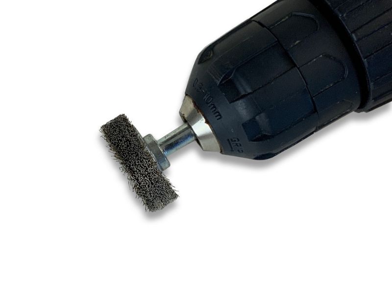 Brosse circulaire métallique sur tige Ø 30 mm | Fil laiton dur – Image 5