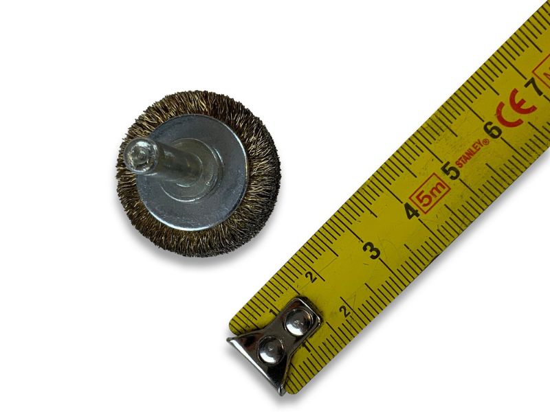 Brosse circulaire métallique sur tige Ø 30 mm | Fil laiton dur – Image 6