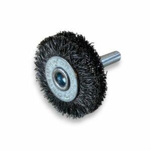 Brosse circulaire métallique sur tige Ø 38 mm | Fil acier dur