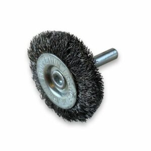 Brosse circulaire métallique sur tige Ø 38 mm | Fil acier souple