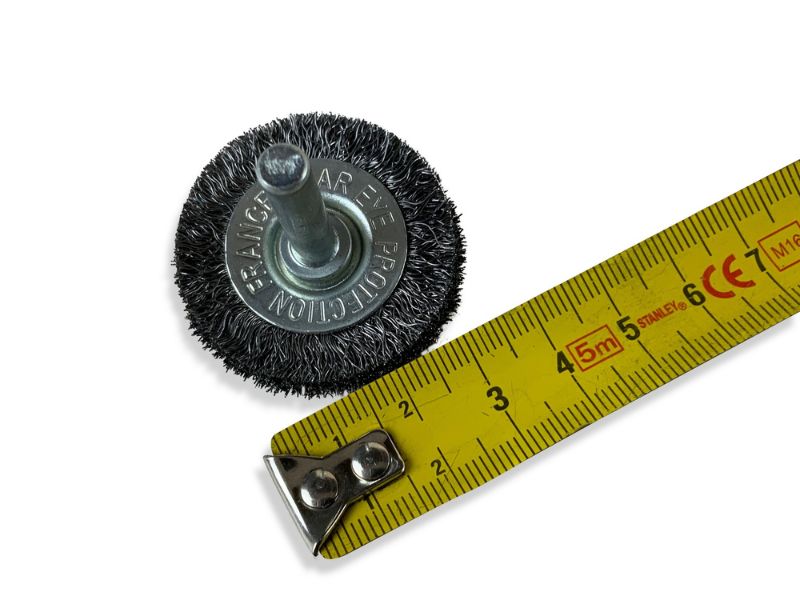Brosse circulaire métallique sur tige Ø 38 mm | Fil acier souple – Image 5