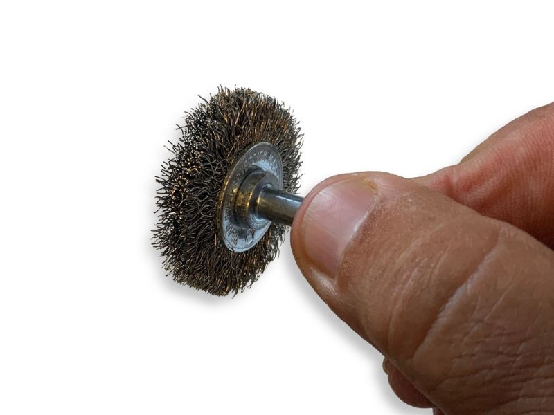 Brosse circulaire métallique sur tige Ø 38 mm | Fil inox souple – Image 4