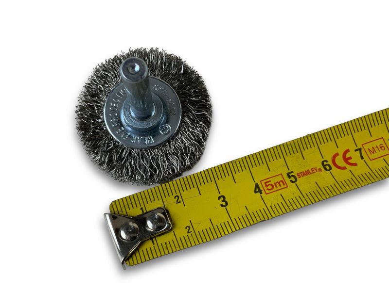 Brosse circulaire métallique sur tige Ø 38 mm | Fil inox souple – Image 6