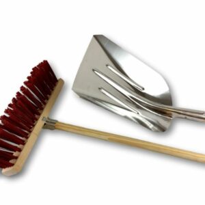 Balai de cantonnier 40 cm manché + Pelle aluminium - PVC rouge