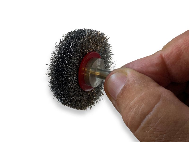 Brosse circulaire métallique sur tige Ø 50 mm | Fil acier souple – Image 4