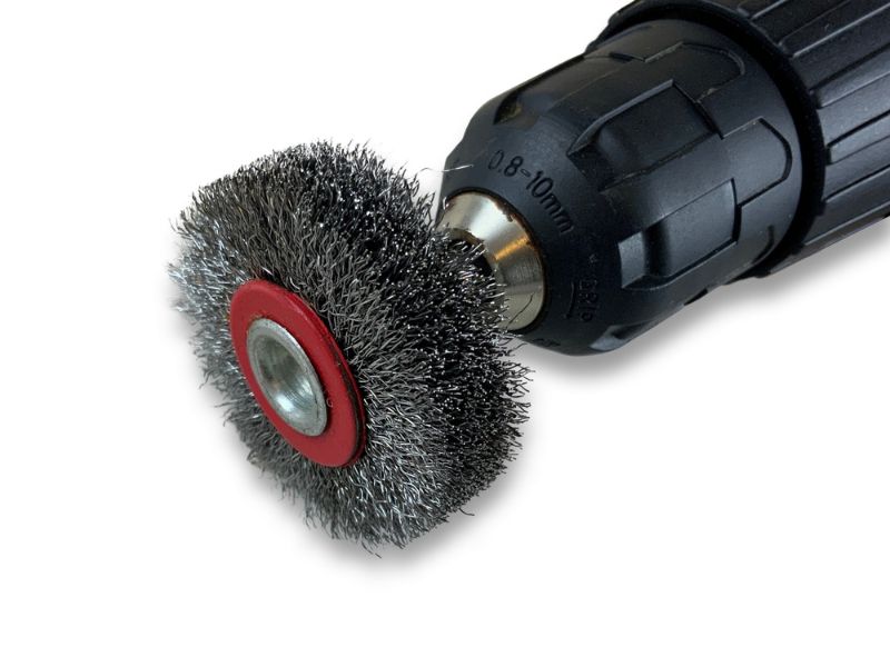 Brosse circulaire métallique sur tige Ø 50 mm | Fil acier souple – Image 5