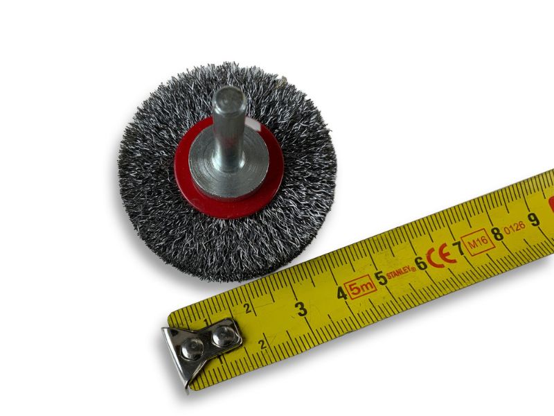 Brosse circulaire métallique sur tige Ø 50 mm | Fil acier souple – Image 6